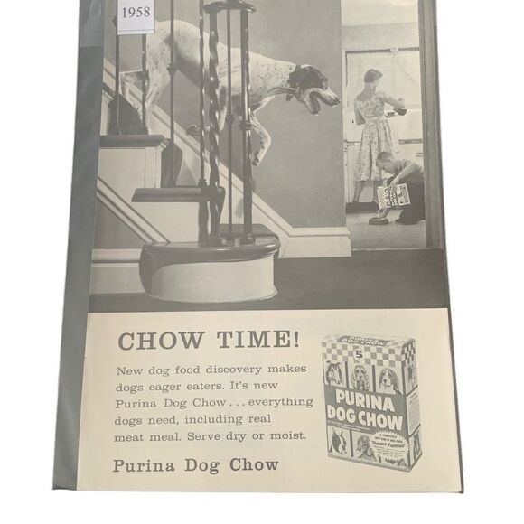 Vintage 1958 Purina Dog Chow New Dog Food Discovery Ad Advertisement - Picture 3 of 5